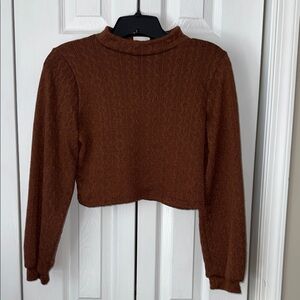 Brown Cropped Women's Sweater